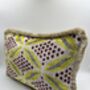 Modern, Oblong, Velvet, Ikat, Cushion With Cream Silk Tassels Blue, Yellow, Burgundy And Cream Abstract Design, thumbnail 3 of 8