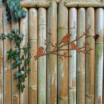 Rusty Metal Birds On A Branch Garden Gift Art Decor, 9 of 10