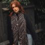 Charcoal Grey Leopard Print And Zebra Scarf, thumbnail 1 of 2