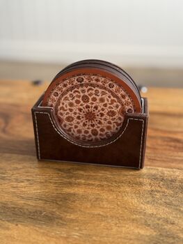 Set Of Six Coasters With Case, Indian Print, 7 of 12