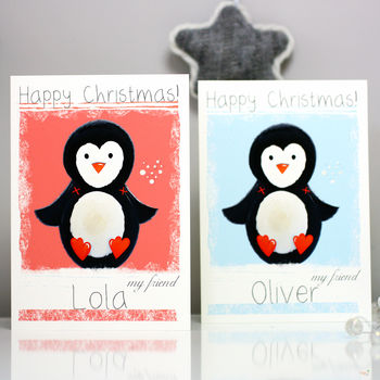 Personalised Arctic Penguin Christmas Card, 7 of 8
