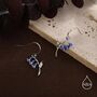 Sterling Silver Bluebell Flower Drop Dangle Earrings With Enamel, thumbnail 4 of 11