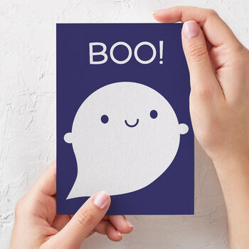 'Boo' Happy Ghost Halloween Card, 2 of 4