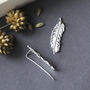Sterling Silver Feather Ear Climbers, thumbnail 2 of 6