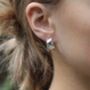 Sterling Silver Molten Hoop Earrings, thumbnail 3 of 4