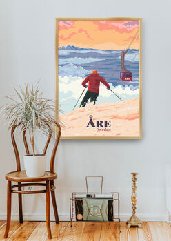 Are Ski Resort Sweden Travel Poster Art Print, 5 of 8