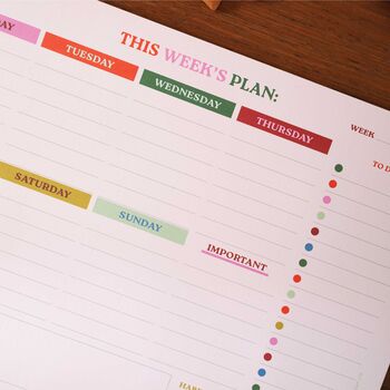 A4 Work Hard, Play Nice Weekly Planner Pad, 2 of 7