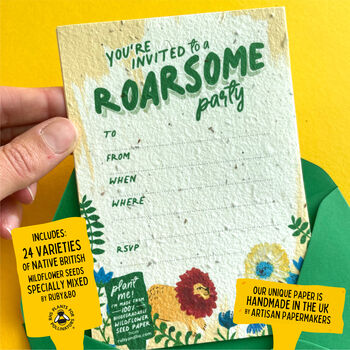 Roarsome Plantable Party Invitation Set, 4 of 5