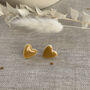 Mustard Yellow Heart Stud Earring, thumbnail 3 of 8