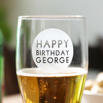 Personalised Engraved Circle Design Pint Glass, 2 of 5