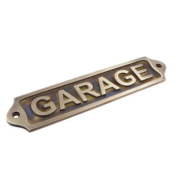 Custom Solid Brass Garage Plaque With Antique Finish, 3 of 6