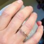 Skinny Silver Trinity Birthstone Ring, thumbnail 2 of 5