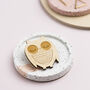 Wooden Owl Brooch, thumbnail 3 of 6