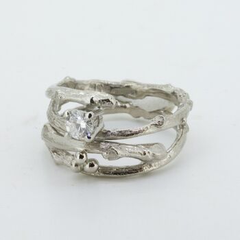 White Gold Woodland Twig Wedding Ring, 5 of 9