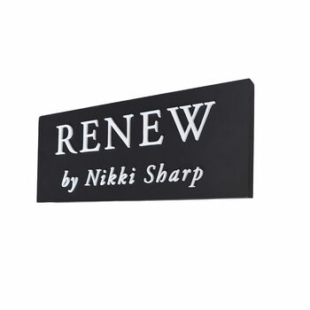 Personalised Matte Black House Sign With Raised White Lettering Lettering, 2 of 6