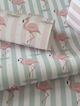 Personalised Pink Flamingo Wrapping Paper, 2 of 6