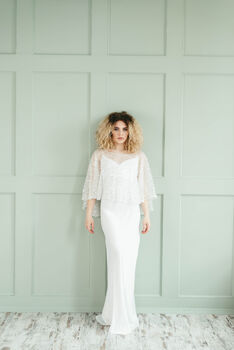 Beaded Bridal Capelet | Wedding Dress Cape, 7 of 10
