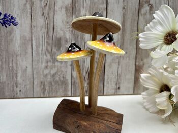 Psychedelic Yellow Amanita Mushroom Sculpture Small, 7 of 12