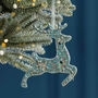 Six Frosty Blue Reindeer Hanging Decorations, thumbnail 1 of 4