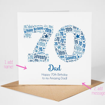 Blue Star Personalised 70th Birthday Card, 2 of 5