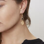 Gold Plated Filigree Grey Diamond Earrings, thumbnail 1 of 6