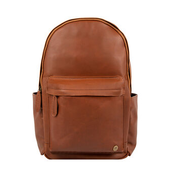 Personalised Brown Leather Backpack With Side Pockets By MAHI Leather ...