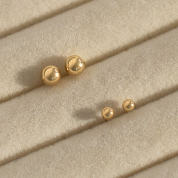 Gold Filled Petite Ball Stud Earrings, 2 of 9