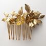 The Flora Comb Leaves Flowers Organic Bridal Bridesmaid Comb, thumbnail 8 of 12