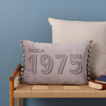 Personalised 50th Birthday Velvet Cushion, 8 of 12