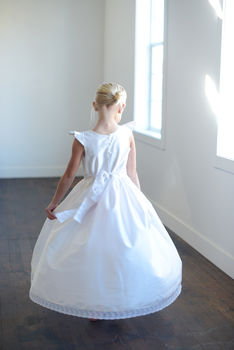 First Communion Dress In Pure Silk Or Flower Girl Dress, 3 of 4