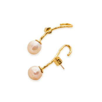 Gw Silver Plated Baroque Pearl Single Earring, 2 of 4