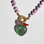 Pink And Purple Gingham Gemstone Necklace, thumbnail 1 of 4