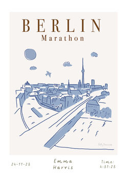 Berlin Marathon Running Scene Personalised Print, 2 of 3