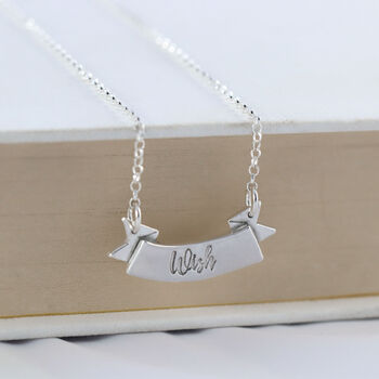 'Wish' Banner Word Necklace, 6 of 6