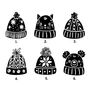 Personalised Family Or Friends Christmas Card With Foiled Christmas Wooly Hats, thumbnail 4 of 10