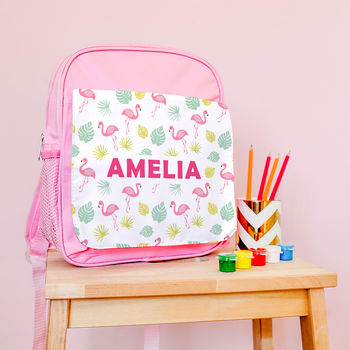Personalised Lunch Bag With Tropical Flamingo Design, 6 of 10
