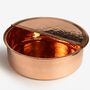 Solid Copper Pedicure Bowl With Removable Footrest, Hammered Copper 350 Mm Diameter, thumbnail 4 of 5