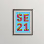 Se21 London Postcode Neon Typography Print, thumbnail 3 of 4