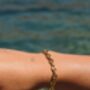 6mm Marina Chain Bracelet 18 K Gold Plated Adjustable Gift, thumbnail 4 of 5