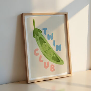Peas In A Pod Twin Nursery Print, 3 of 11