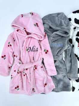 Personalised Robe Dressing Gown Animal Print Baby Gift, 3 of 8