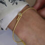 Brushed Gold Vermeil Bangle With Gemstone Detail, thumbnail 2 of 4