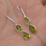 Peridot Teardrop Earrings: Silver Or Gold, thumbnail 7 of 9