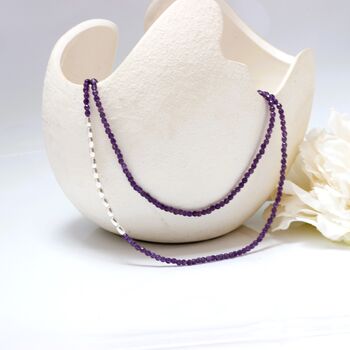 Long Amethyst And Sterling Silver Beaded Necklace, 9 of 11