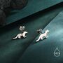 Sterling Silver Very Cute Weasel Stud Earrings, thumbnail 6 of 12