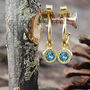 Amethyst Gold Plated Silver Birthstone Hoop Earrings, thumbnail 2 of 7