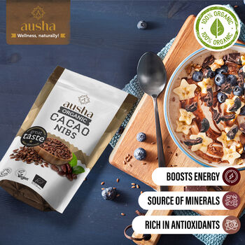 Organic Cacao Nibs 200g Great Taste Award 2024 UK Certified Organic By Soil Association, 3 of 12