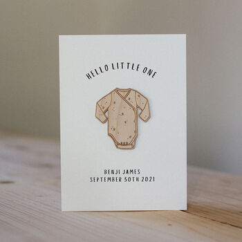 New Baby 'Hello Little One' Personalised Card, 3 of 6