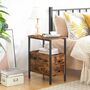 Narrow Side Table Bedside Table Shelf With Two Drawers, thumbnail 2 of 9