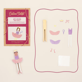 Make Your Own Ballerina Peg Doll Kit, 3 of 5